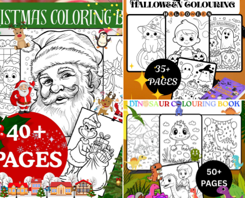 Kid's Colouring Pages - Must Have cover photo collage