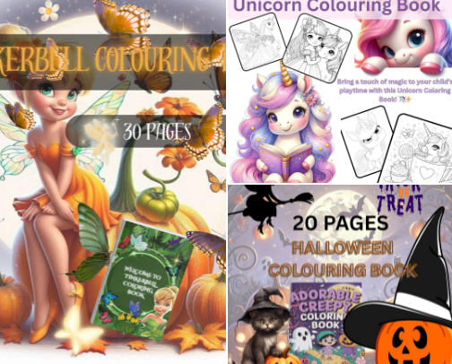Kid's Colouring Pages - Must Have cover photo collage