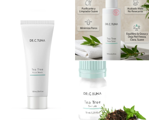 Rutina Tea Tree, para piel con tendencia a acné. cover photo collage