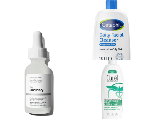 Skincare products for glowing skin cover photo collage