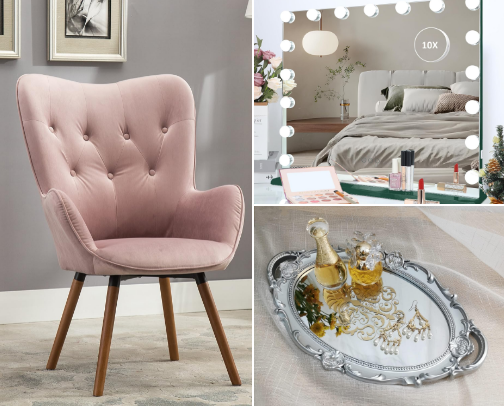DIY Luxe Makeup Vanity Setup cover photo collage
