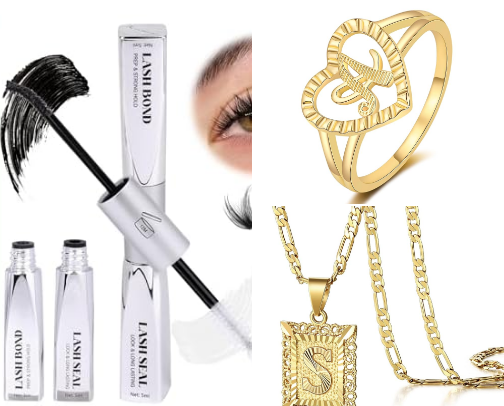 "Glow up time! ✨ Your beauty routine just got an upgrade." “Effortless Elegance: Makeup & Jewelry That Enhance Your Natural Beauty” cover photo collage