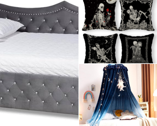Gothic bedroom furniture cover photo collage