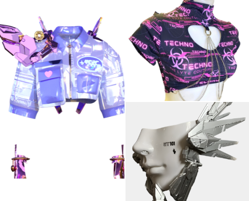 future-fashion: cybertribal/xspiritual outfits + accesories that look more like ARMOR or CYBORG!! cover photo collage