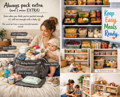 Things That Made Mom Life Feel Less Overwhelming (I Wish I Knew Sooner) cover photo collage