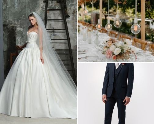 what a perfect luxurious wedding look like cover photo collage