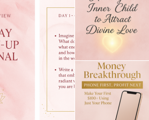 21-Day Glow-Up & Manifestation Journal cover photo collage