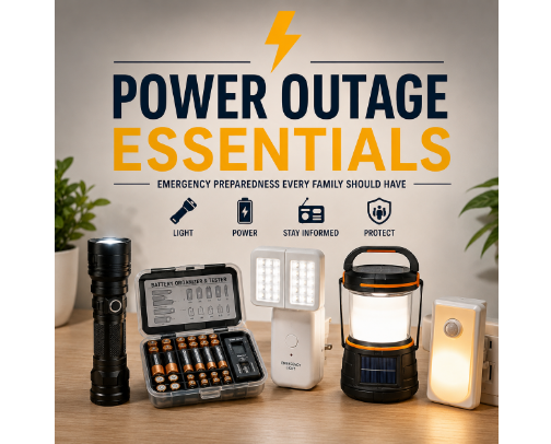 ⚡Power Outage Essentials (Emergency Preparedness Every Family Should Have) cover photo collage