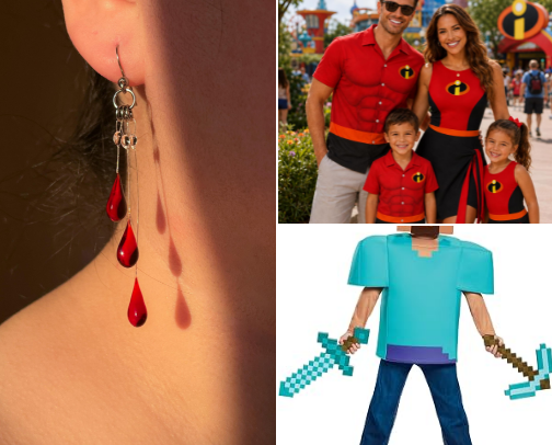 Halloween clothing and jewelry cover photo collage
