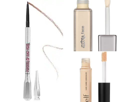 everyday makeup products cover photo collage