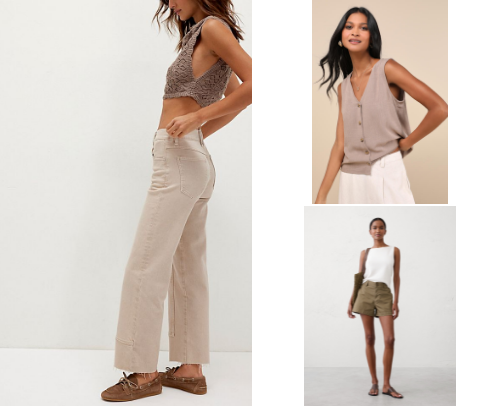 Neutral clothing faves cover photo collage