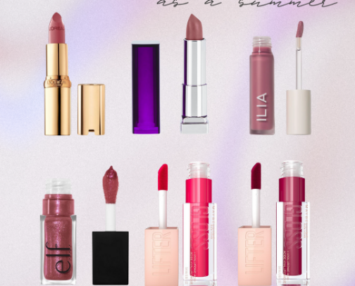 My go-to lipsticks + glosses as a summer 💄☀️ cover photo collage