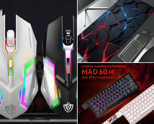 Computer accessories cover photo collage