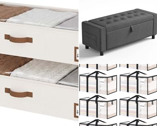 Under Bed and Closet Finds for a Small Bedroom cover photo collage