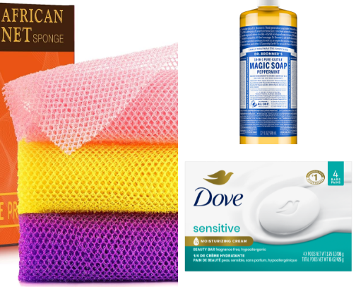 My shower essentials cover photo collage