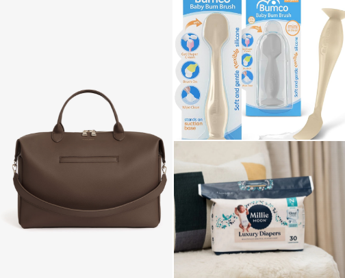 Everything in my diaper bag cover photo collage