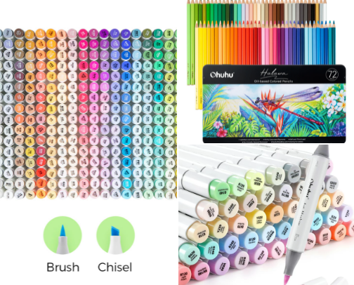 Coloring Supplies cover photo collage