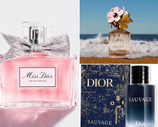 Perfumes for her and him cover photo collage