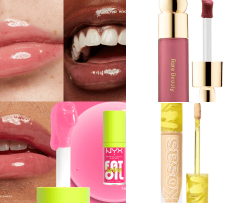 glowy clean girl skincare/makeup cover photo collage