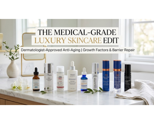 The Medical-Grade Luxury Skincare Edit: Dermatologist-Approved Anti-Aging cover photo collage