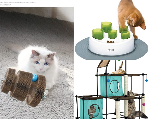 25 interactive cat toys that actually challenge their brains cover photo collage