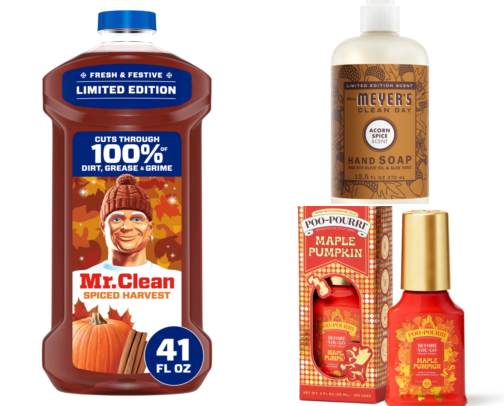 Pumpkin spice & disinfectant cover photo collage
