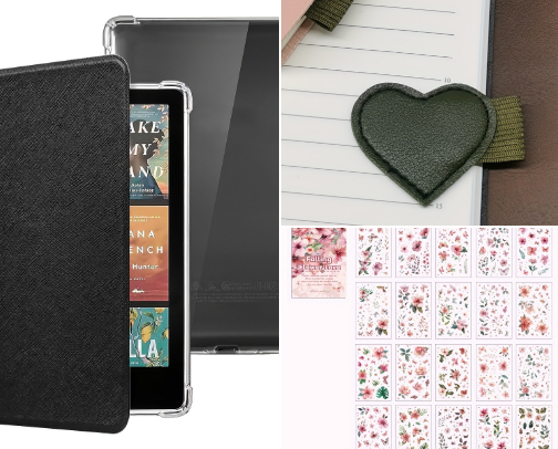 My favourite Kindle accessories 🦝💫 cover photo collage