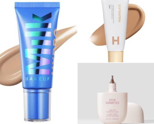 Skin tint/concealers/bronzing drops cover photo collage