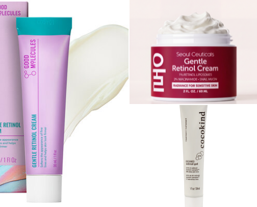 Thinking about trying retinol? Here are the best beginner friendly strengths and types from incredible brands I have tried and recommend! cover photo collage