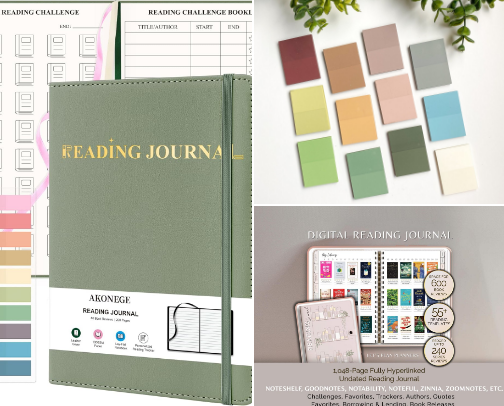 Everything You Need for a Cozy Reading Journal cover photo collage