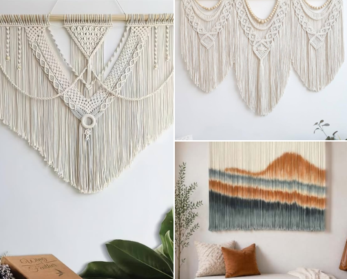 Macramé & Fiber Wall Hangings: 18 Bestsellers for Textured Walls 🧶 cover photo collage