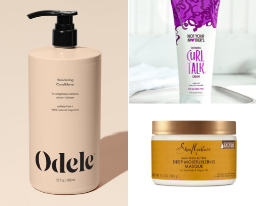 Hair care products cover photo collage