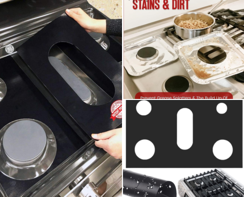 Stovetop Protector Mats and Kitchen Mess Fixers I Wish I Found Sooner cover photo collage
