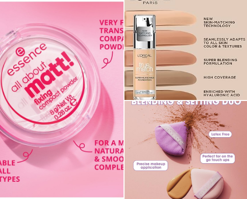 budget friendly make up products cover photo collage