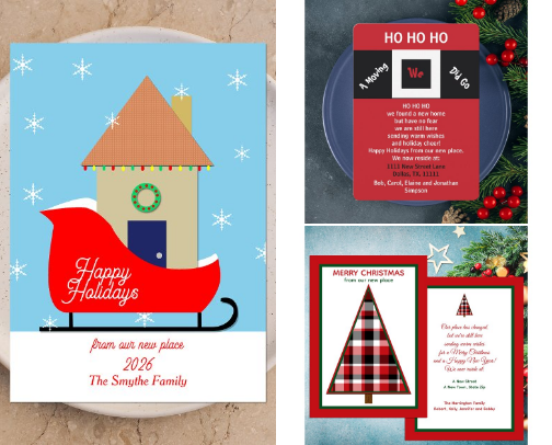 Change of Address Christmas Cards cover photo collage