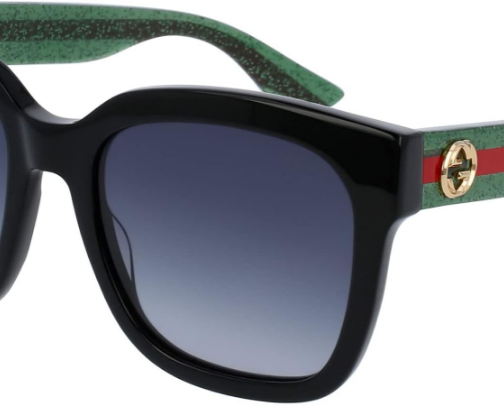 Gucci Square Sunglasses GG0034SN 002 Black/Green/Red 54mm 0034 100+ bought in past month cover photo collage