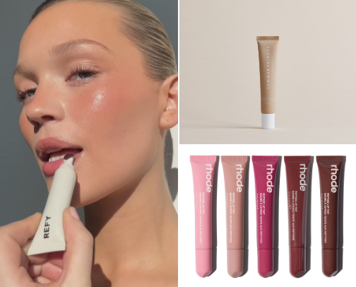 Lip lineup for soft & shiny lips only! cover photo collage