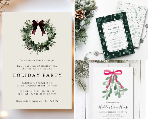 My favourite Holiday invitation cards design collection cover photo collage