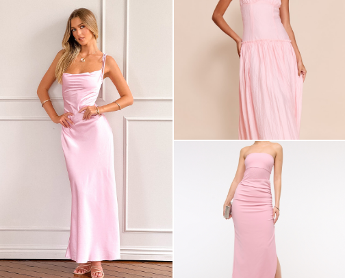 Long Pink Dress Inspiration cover photo collage