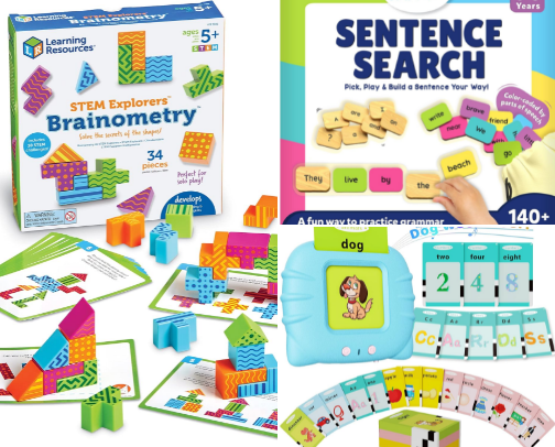 Educational toys for children cover photo collage
