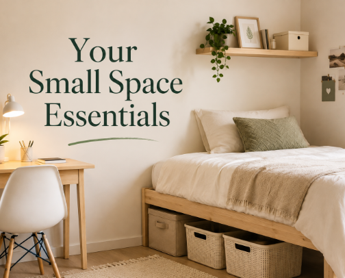 Small Space & Dorm Room Setup: Smart Storage & Cozy Essentials cover photo collage