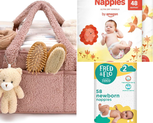 My nappy caddy essentials 👶 🍼 cover photo collage