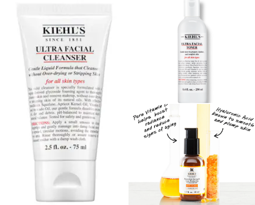 Kiehl's products for combo/dry skin cover photo collage