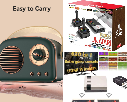Retro goods cover photo collage