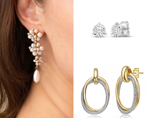 Chunky Gold Statement Earrings for Women | Trendy Hoop Earrings cover photo collage
