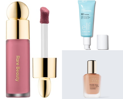 Face products for Glowy makeup cover photo collage