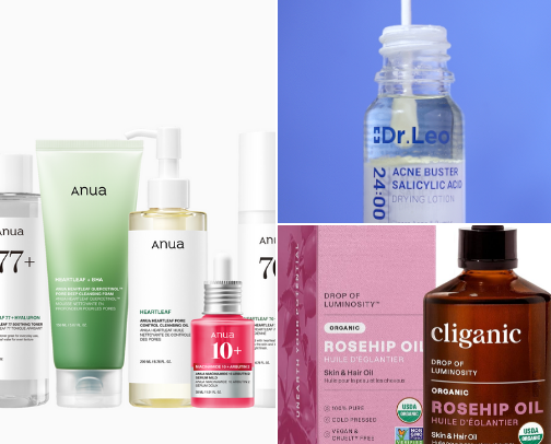 Skincare for oily skin and with dark spots cover photo collage