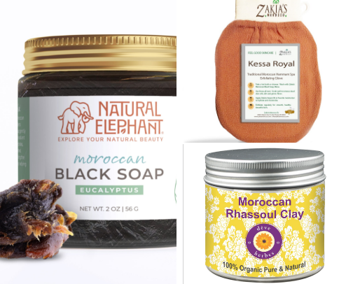 The Moroccan Hammam Spa: 25 Essentials for Glowing Skin cover photo collage