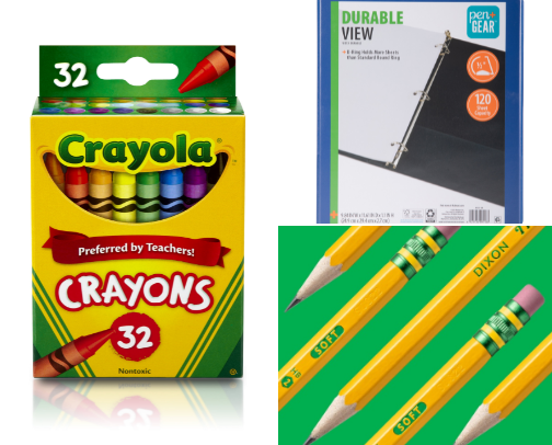 School supplies cover photo collage