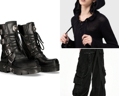 My alt/goth wardrobe cover photo collage